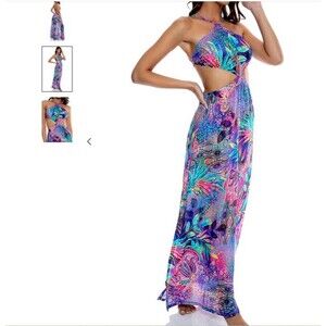 LULI FAMA JUNGLE FEVER CUT OUT LONG DRESS Women's Medium
